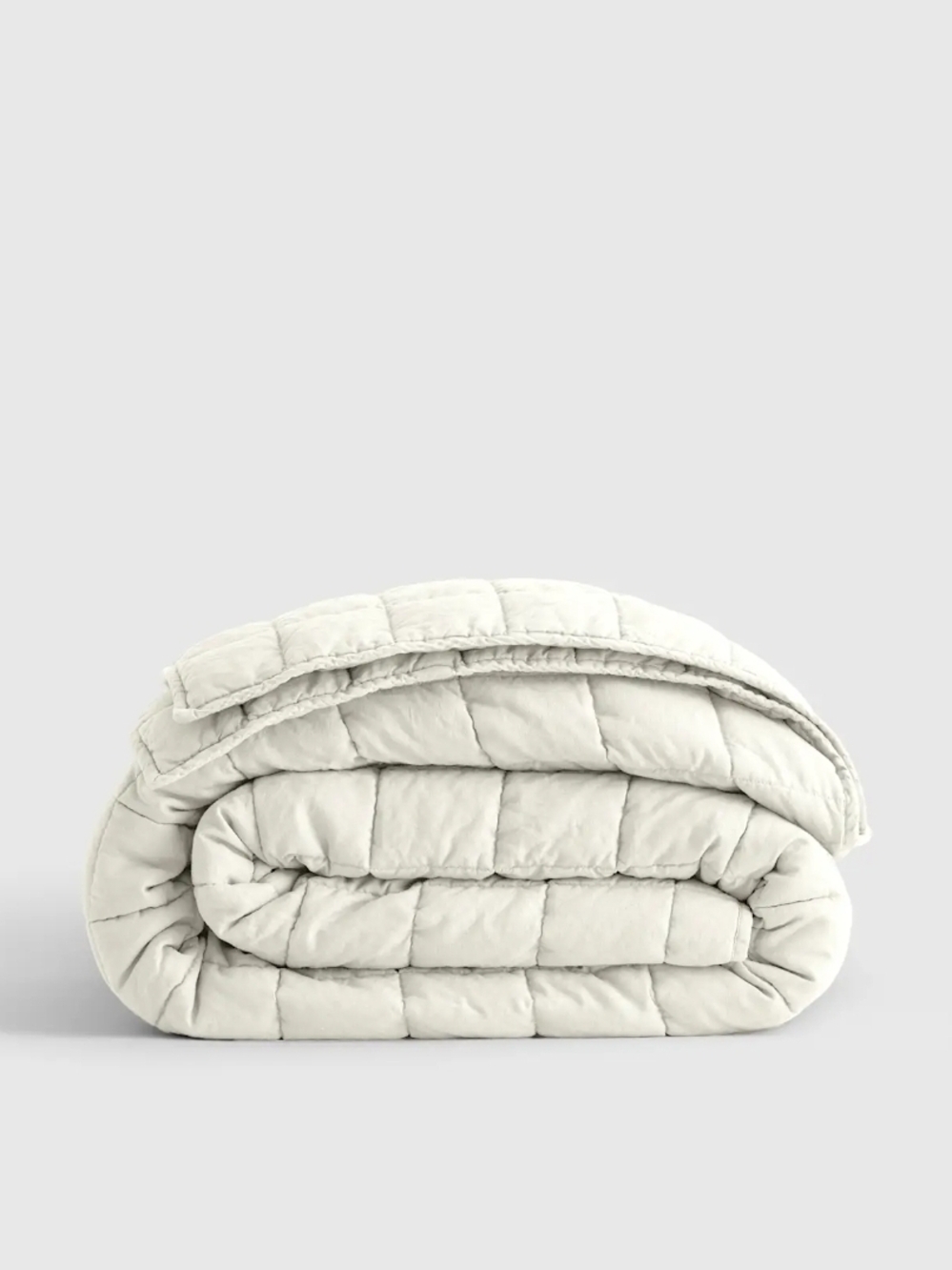 Quince European Linen Box Quilt In Ivory, Full / Queen, New!